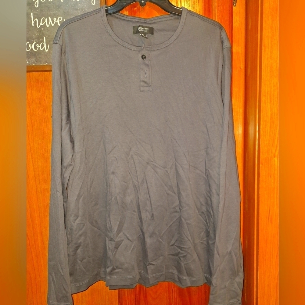 Nordstrom Men's Charcoal Long Sleeve Henley In A Size XL EUC. Fall,Spring Winter
